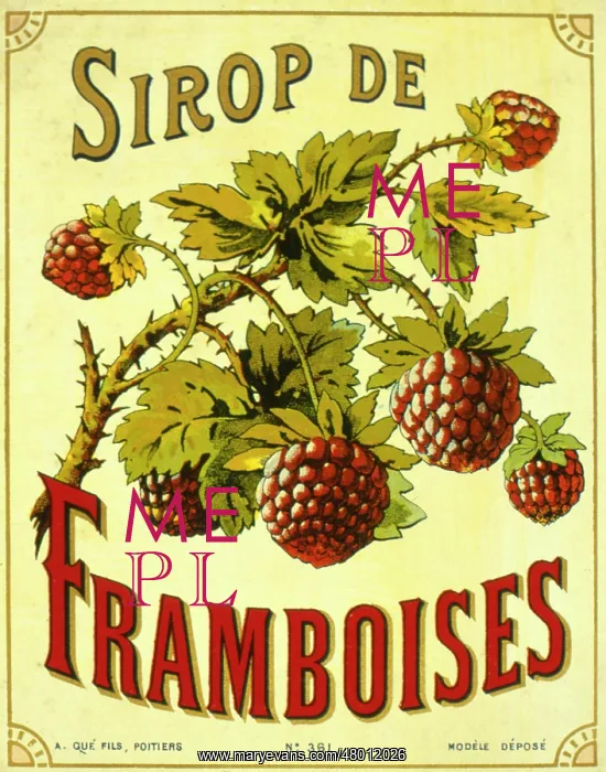 : Label design for raspberry syrup or juice : Label design for raspberry syrup or juice