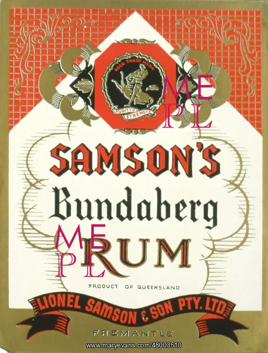 : Label design for Samson's Bundaberg Rum : Label design for Samson's Bundaberg Rum