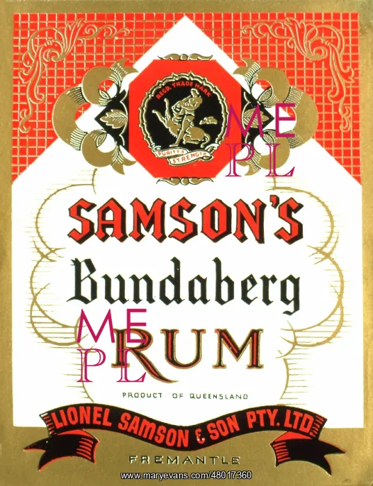 : Label design for Samson's Bundaberg Rum : Label design for Samson's Bundaberg Rum
