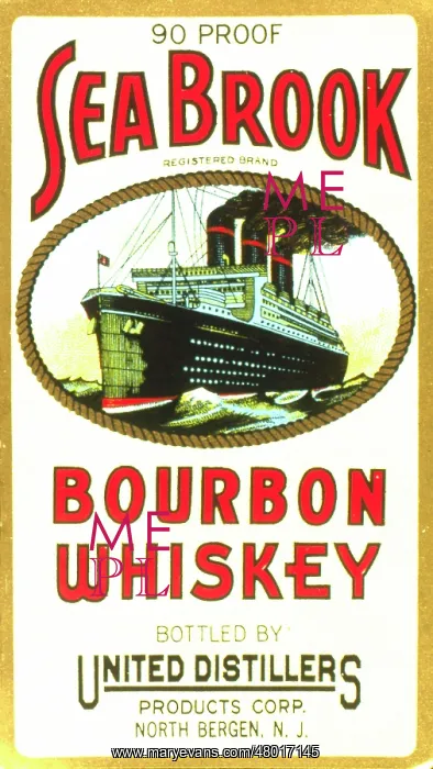 : Label design for Sea Brook Bourbon Whiskey : Label design for Sea Brook Bourbon Whiskey