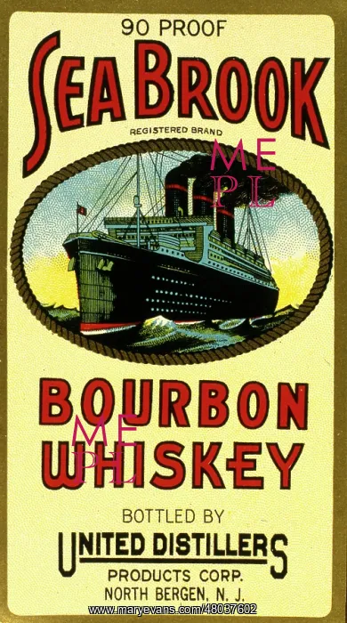 : Label design for Sea Brook Bourbon Whiskey : Label design for Sea Brook Bourbon Whiskey