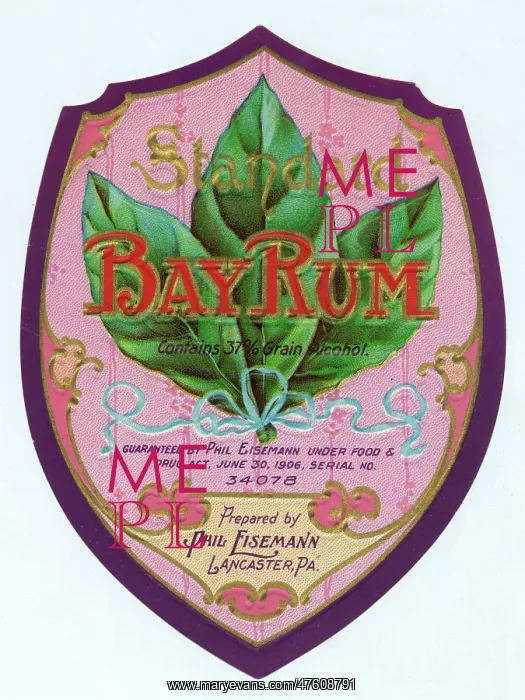 : Label design, Standard Bay Rum : Label design, Standard Bay Rum