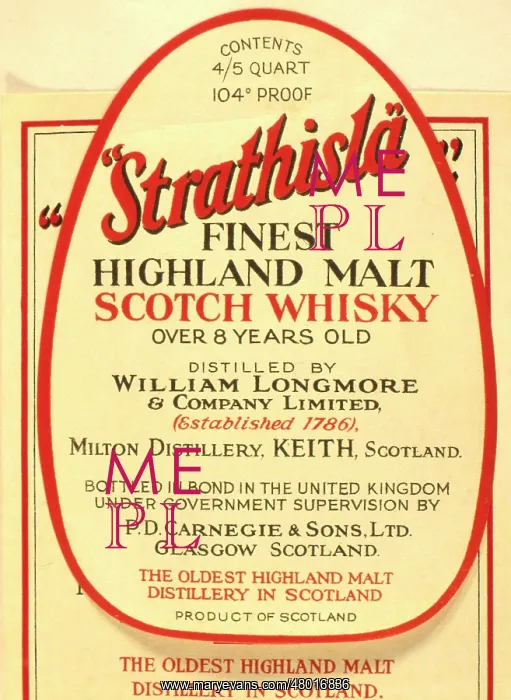 : Label design for Strathisla Scotch Whisky : Label design for Strathisla Scotch Whisky
