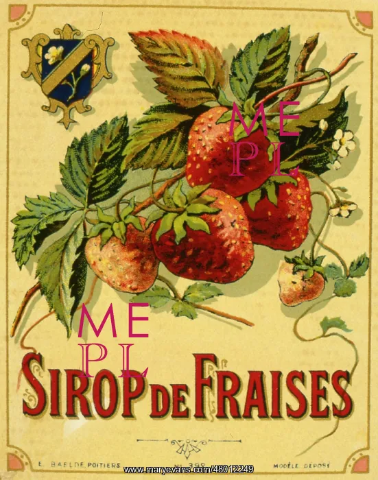 : Label design for strawberry syrup or juice : Label design for strawberry syrup or juice