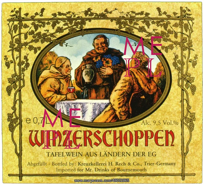 : Label design for Winzerschoppen table wine : Label design for Winzerschoppen table wine