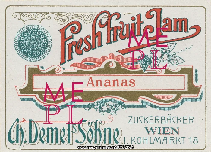 : Label > Fresh Fruit Jam Pineapple < from Demel : Label > Fresh Fruit Jam Pineapple < from Demel