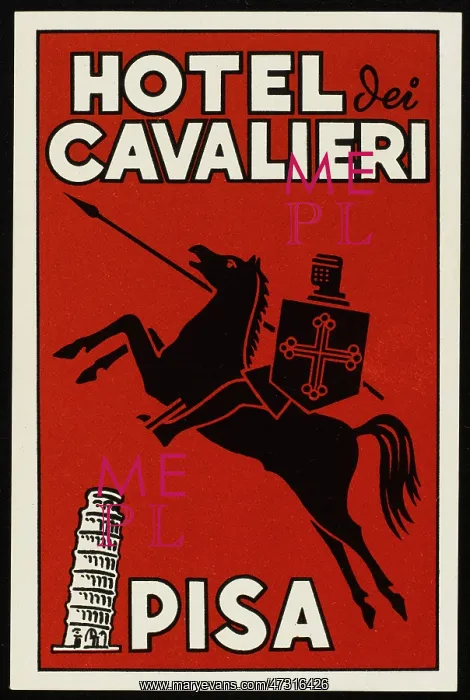  : LABEL, HOTEL AT PISA