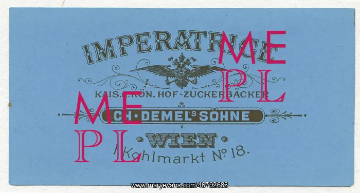 : Label > Imperatrice < of company Demel : Label > Imperatrice < of company Demel