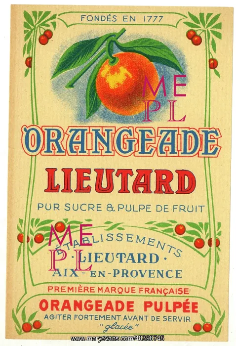  : Label, Orangeade Lieutard