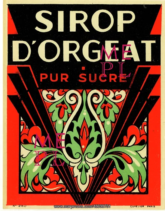  : Label, Sirop d'Orgeat