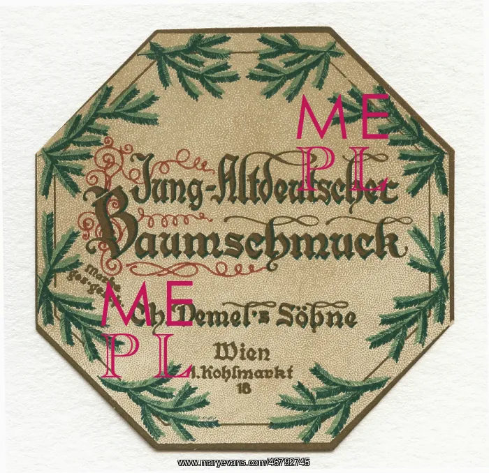 : Label > Young-Old German tree decoration < from Demel : Label > Young-Old German tree decoration < from Demel