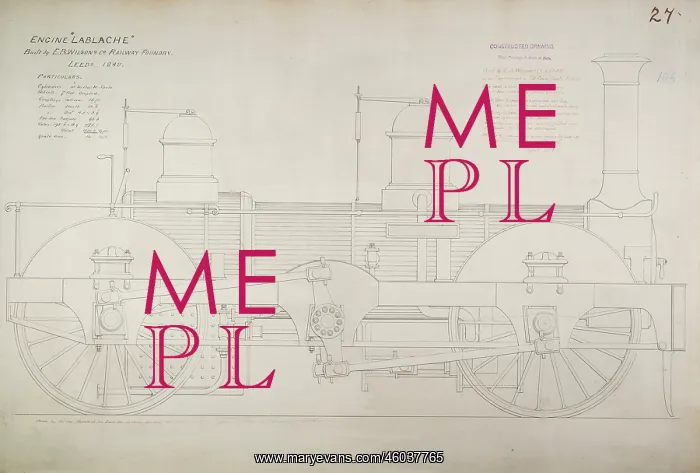 : Lablache, constructed drawing of a locomotive : Lablache, constructed drawing of a locomotive