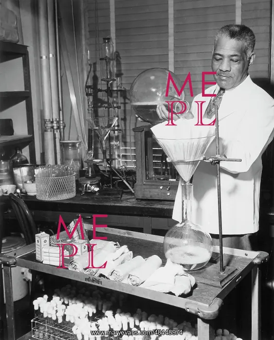 : A laboratory aide preparing media for testing, circa 1940's : A laboratory aide preparing media for testing, circa 1940's