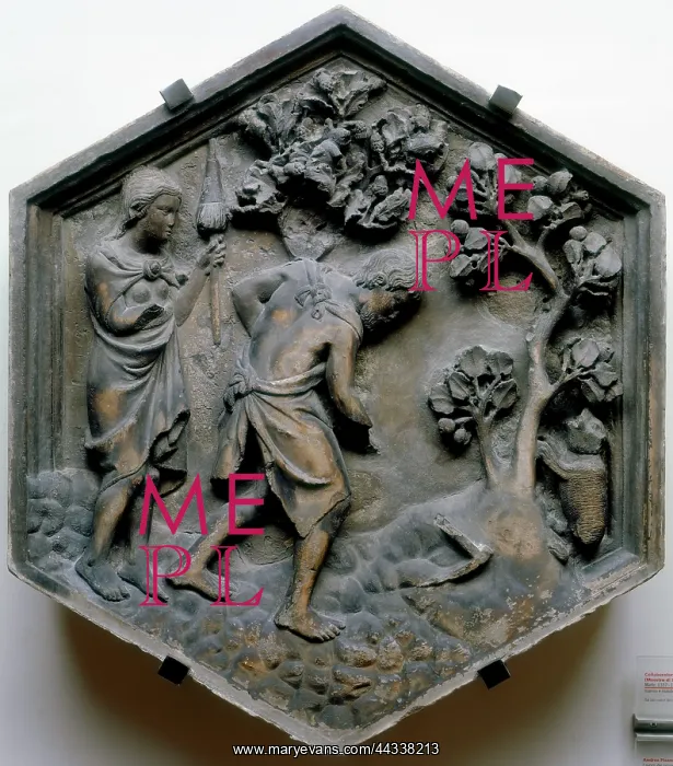 : The labour of the forefathers, tile by Andrea Pisano : The labour of the forefathers, tile by Andrea Pisano