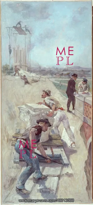 : The labourers or work building a square : The labourers or work building a square
