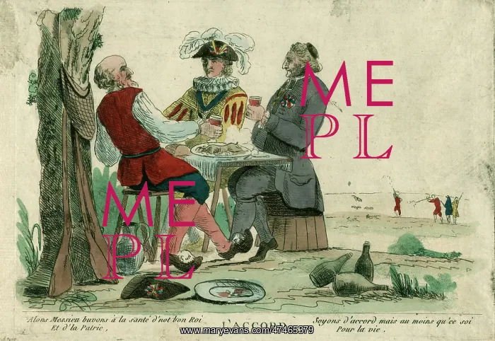 : L'accord. Print shows a meeting between the clergy, nobility, : L'accord. Print shows a meeting between the clergy, nobility,