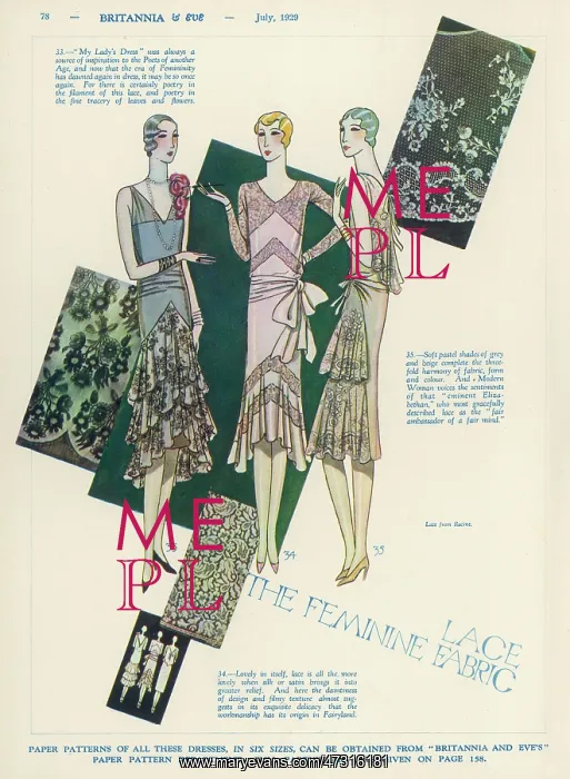 : LACE FROCKS 1929 : LACE FROCKS 1929