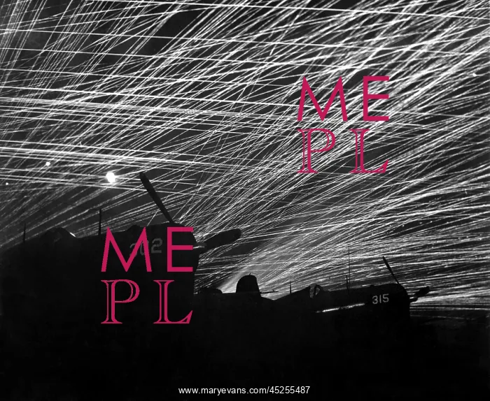 : A lacework of anti-aircraft fire by the Marine : A lacework of anti-aircraft fire by the Marine