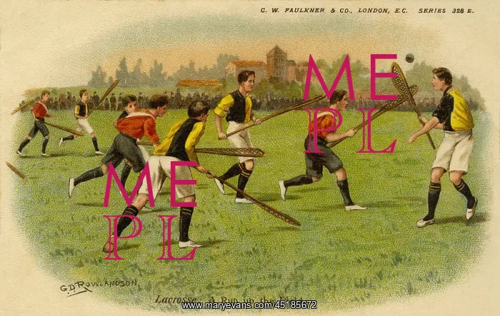  : Lacrosse. A run up the field'. From a postcard published by CW Faulkner