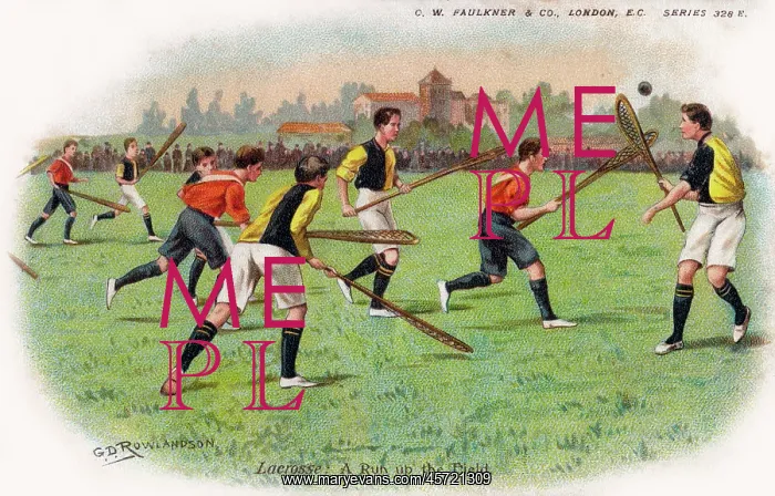 : Lacrosse Match - Running up the field : Lacrosse Match - Running up the field