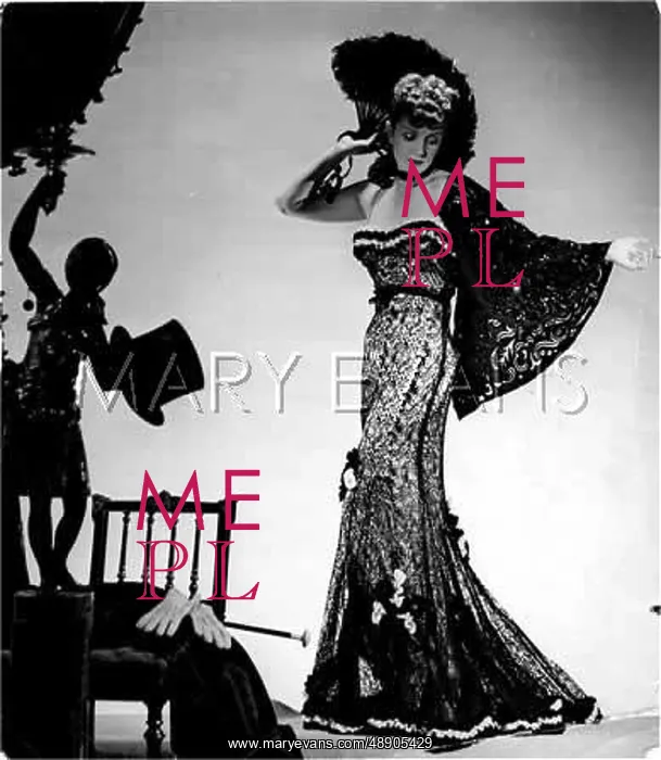 : LACY GOWN CIRCA 1940 : LACY GOWN CIRCA 1940