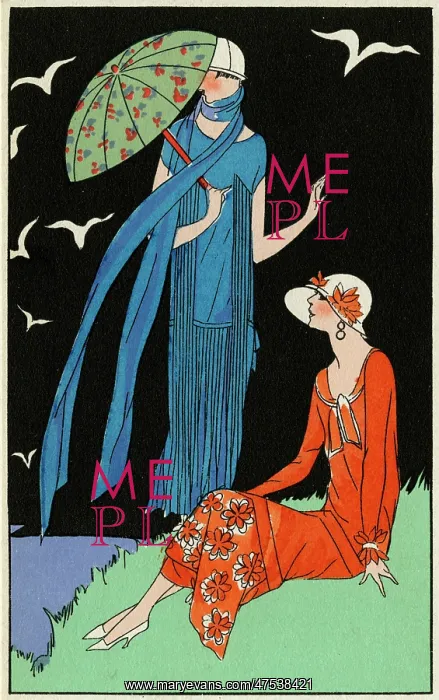: Two ladies in dresses by Beer and Bernard : Two ladies in dresses by Beer and Bernard
