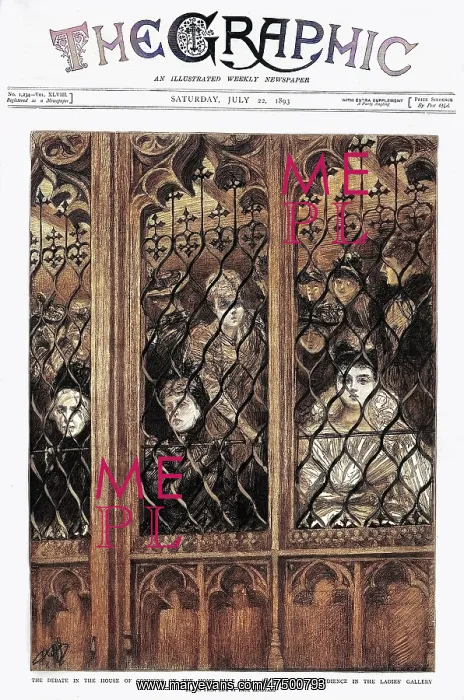 : Ladies in the Gallery in House of Commons 1893 : Ladies in the Gallery in House of Commons 1893