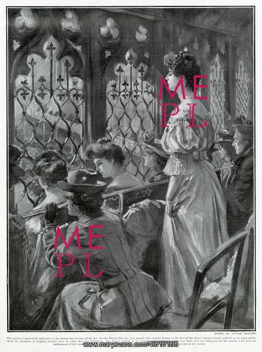 : Ladies Gallery in House of Commons 1907 : Ladies Gallery in House of Commons 1907