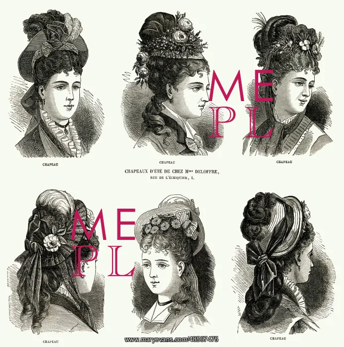 : Ladies hats 1875 : Ladies hats 1875