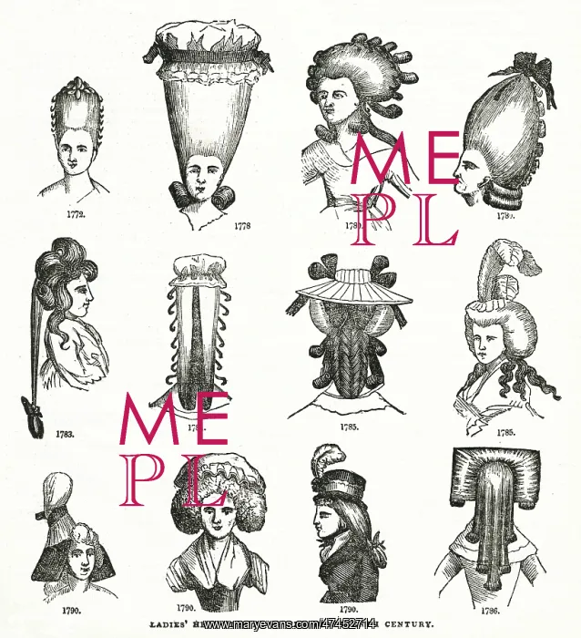 : Ladies head-dresses, 18th century : Ladies head-dresses, 18th century
