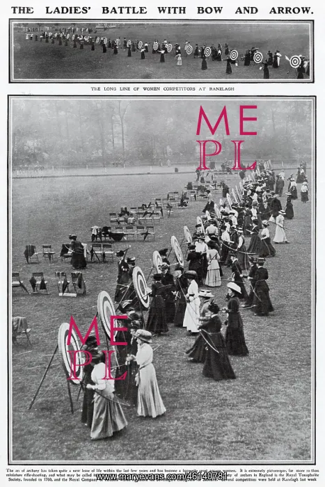 : Ladies playing archery at Ranelagh 1909 : Ladies playing archery at Ranelagh 1909