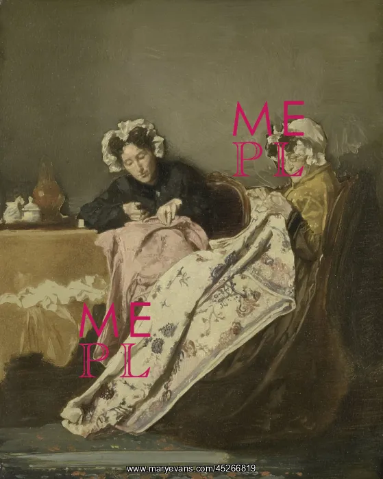: Two Ladies at their Sewing : Two Ladies at their Sewing