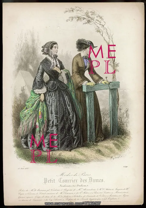 : Two Ladies Walking 1853 : Two Ladies Walking 1853