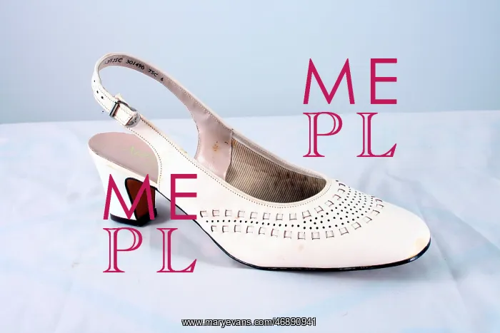 : Ladies white punched slingback sandals : Ladies white punched slingback sandals