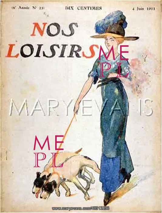  : LADY, 2 DOGS ON LEASH