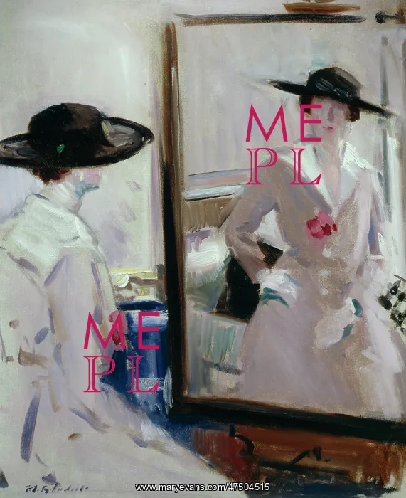 : Lady in Black Hat ' woman in front of mirror : Lady in Black Hat ' woman in front of mirror