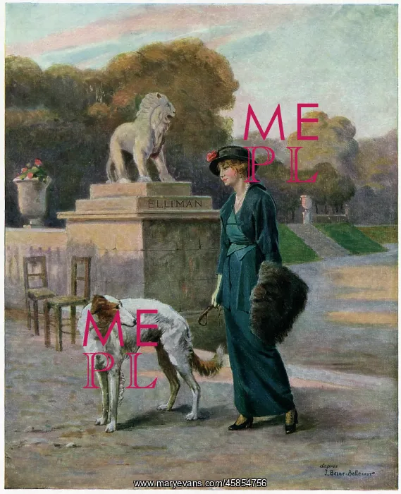 : Lady with Borzoi in Park : Lady with Borzoi in Park