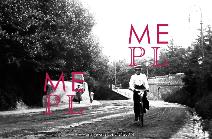  : Lady cycling up Castle Hill, Maidenhead, Victorian period