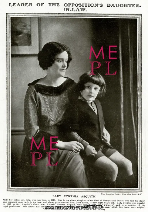 : Lady Cynthia Asquith with her son John : Lady Cynthia Asquith with her son John