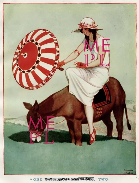 : Lady and Donkey ride through a lush meadow : Lady and Donkey ride through a lush meadow