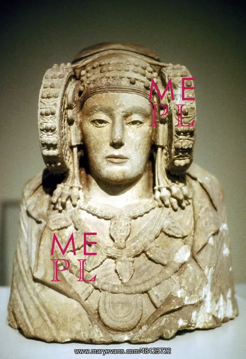 : The Lady of Elche. Painted limestone bust of 5th : The Lady of Elche. Painted limestone bust of 5th