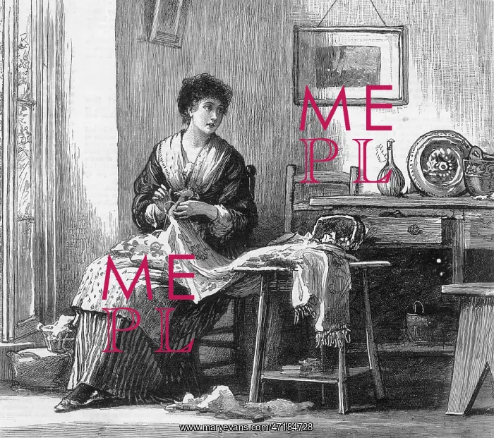  : LADY EMBROIDERING 1874