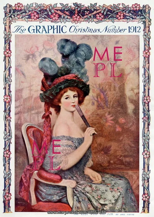 : The Lady With the Fan by Abel Faivre : The Lady With the Fan by Abel Faivre