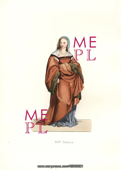 : Lady of Florence, 16th century, in full gathered : Lady of Florence, 16th century, in full gathered
