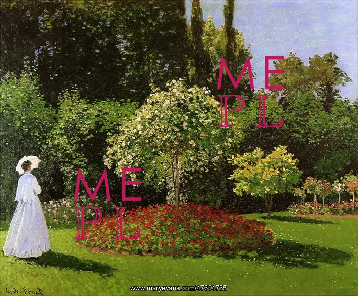 : Lady in the Garden at Sainte-Adresse, by Monet : Lady in the Garden at Sainte-Adresse, by Monet
