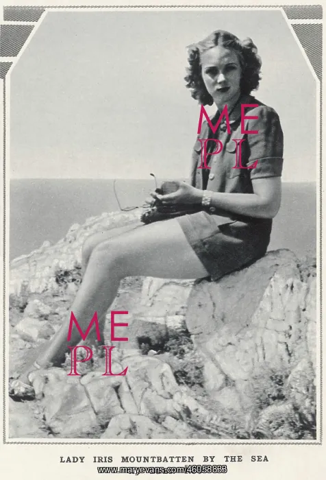 : Lady Iris Mountbatten by the sea at Eden Roc : Lady Iris Mountbatten by the sea at Eden Roc