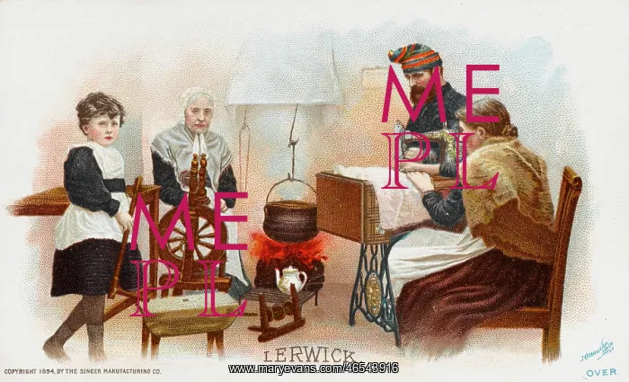 : Lady from Lerwick using a Singer Sewing Machine : Lady from Lerwick using a Singer Sewing Machine
