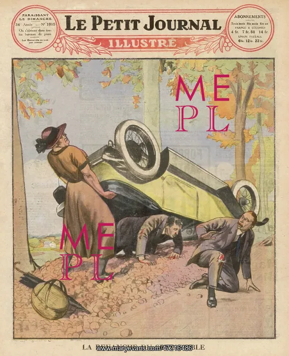 : LADY LIFTS CAR 1925 : LADY LIFTS CAR 1925
