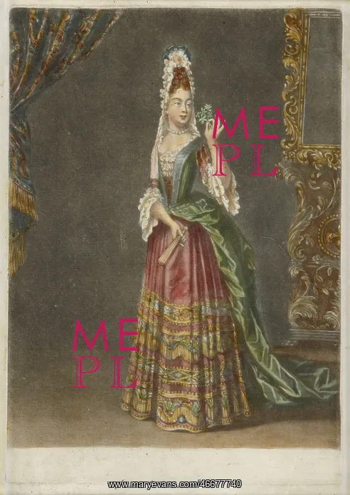 : A lady in a mantua, 18th century : A lady in a mantua, 18th century