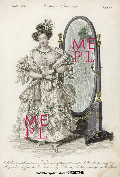 : LADY & MIRROR 1832 : LADY & MIRROR 1832